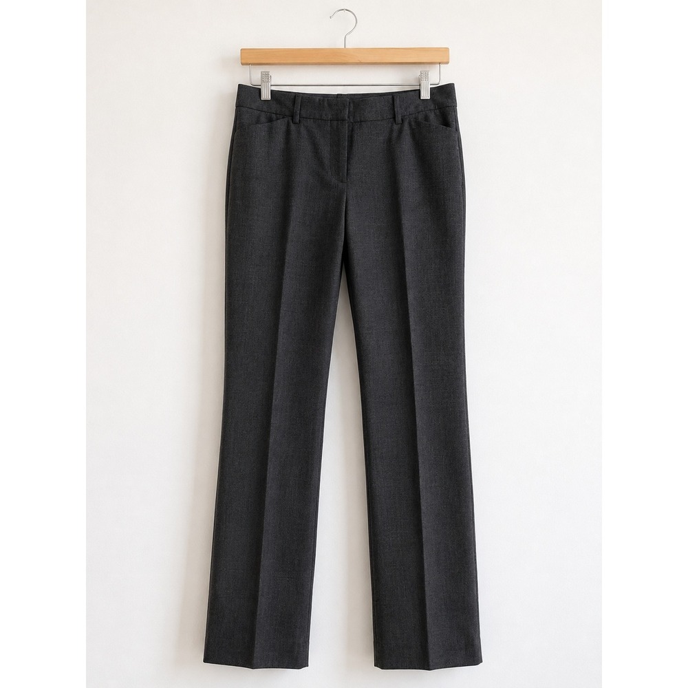 Theory Max C3 Straight Mid-Rise Sevona Stretch Wool Charcoal Flare Pants 6x30